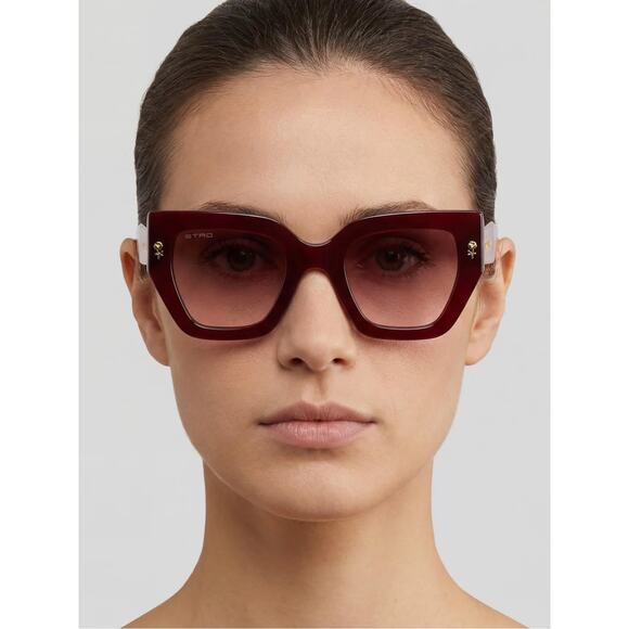 NEW!!! Etro ETRO0010/S 0LHF3X Women Oversized Burgundy  Sunglasses Authentic main image 4